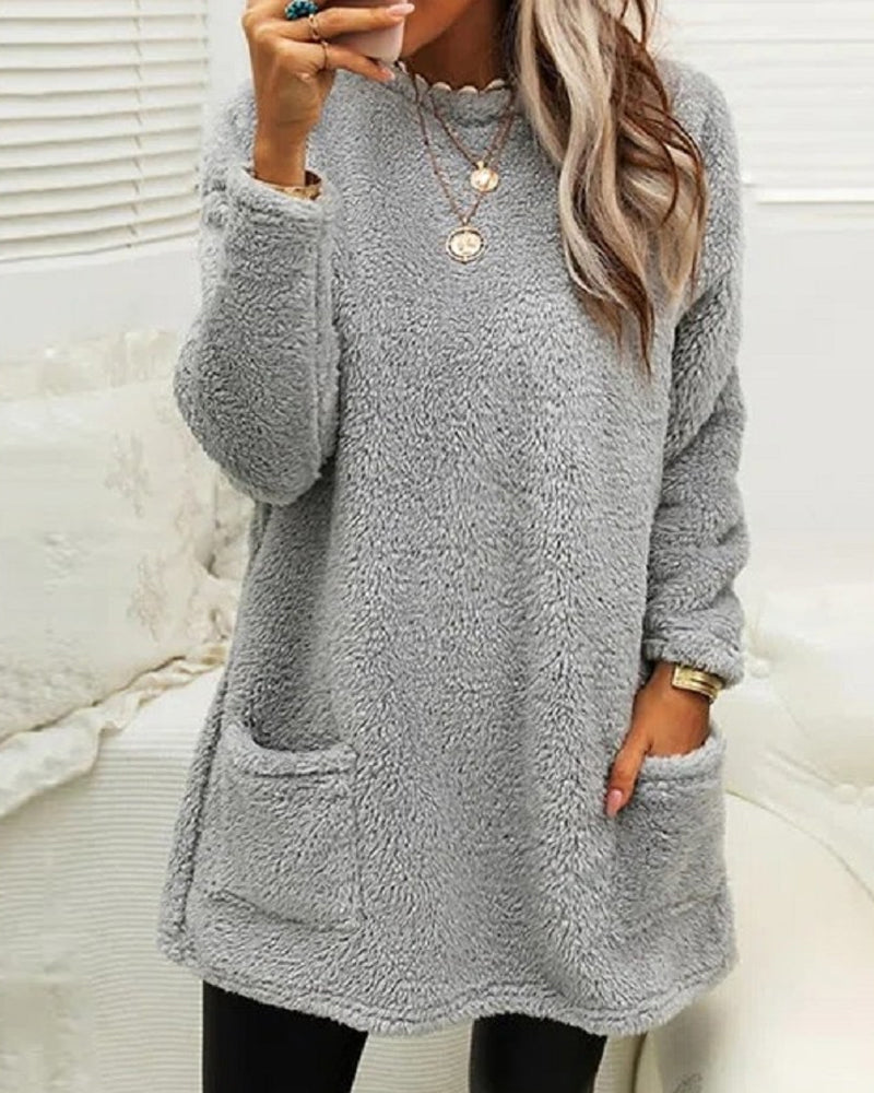 Elena – Sudadera polar oversize con bolsillos