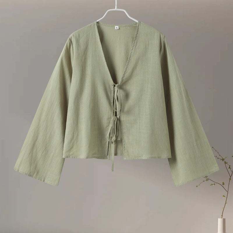 Carmen | Elegante blusa larga con lazo