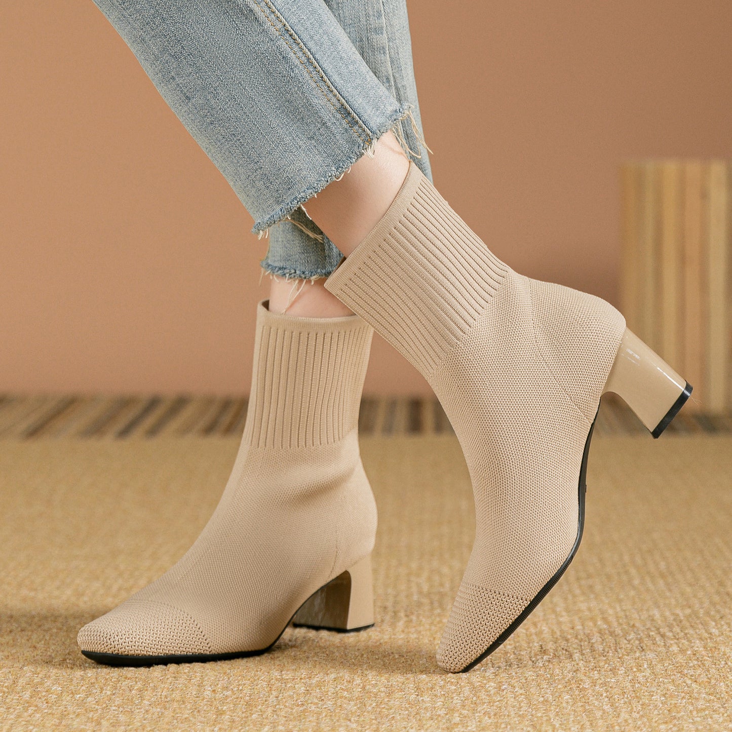 Clara - Botines calcetín de punto