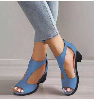 Vanessa - Elegantes sandalias de tacón con diseño recortado