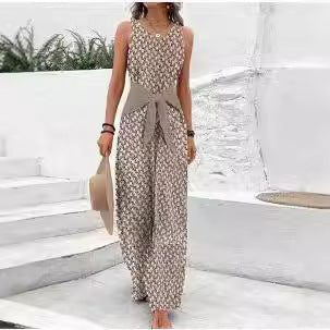 Gloria- Mono estampado sin mangas para mujer