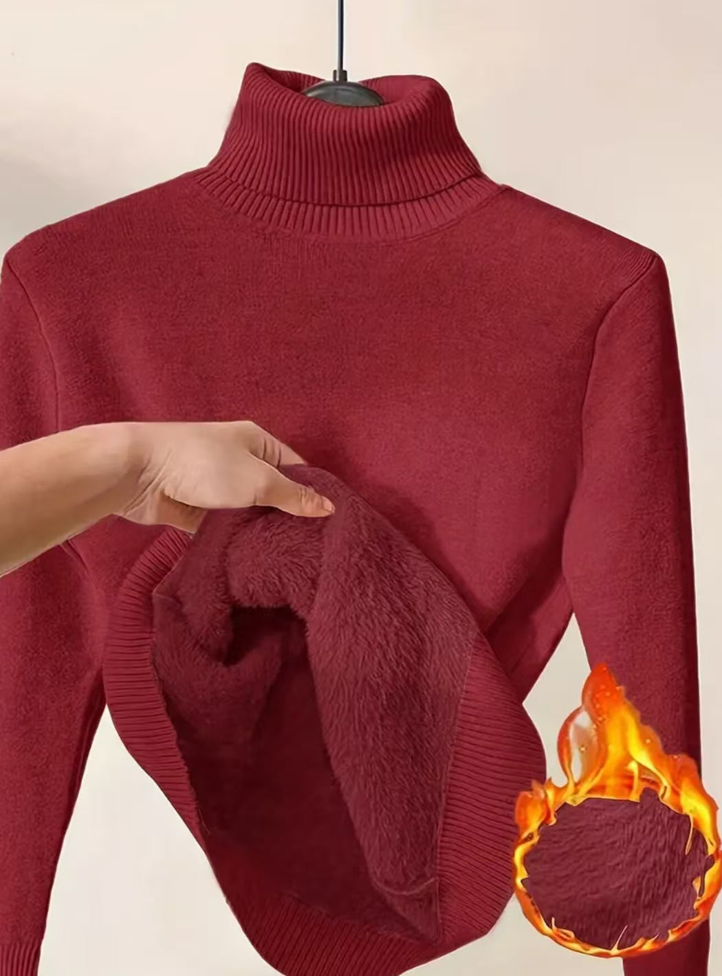 Isabella - Suéter de cuello alto afelpado mujer
