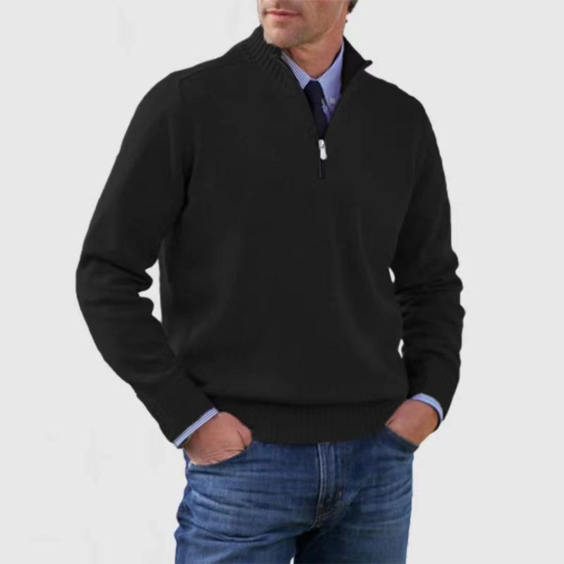 Daniel - Jersey de lana con media cremallera