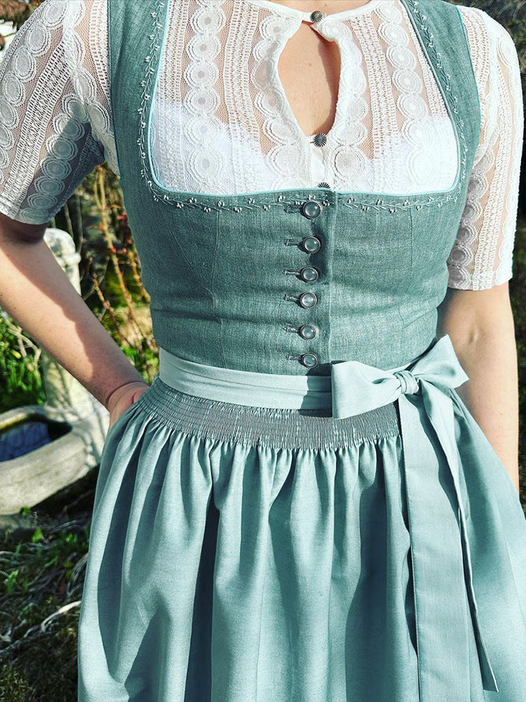 Jamella - Vestido dirndl campestre con elegante lazo