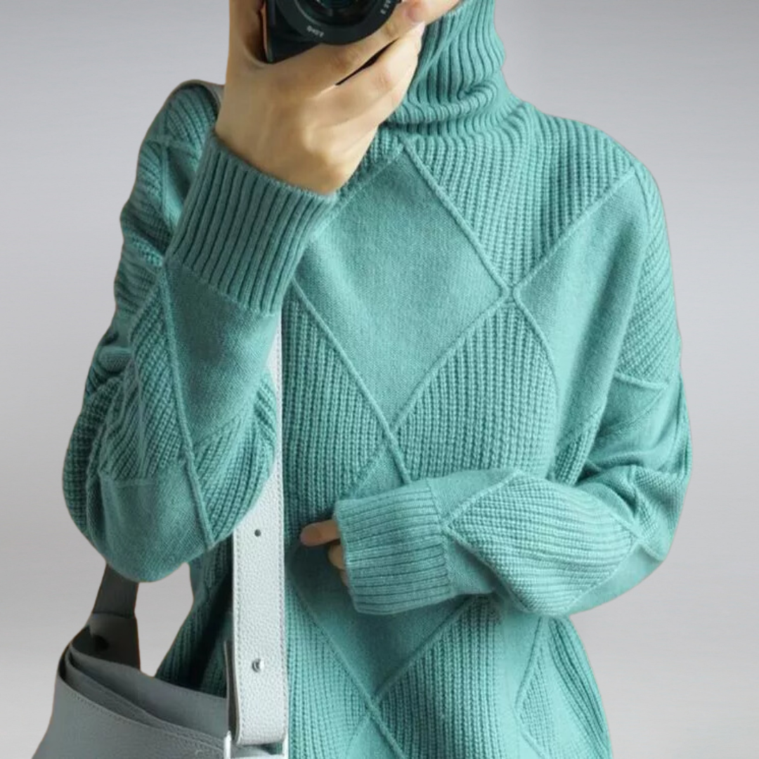 Claudia - Suéter de cashmere con relieve geométrico mujer