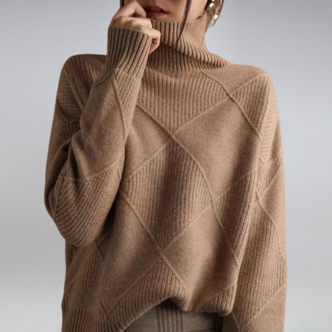 Claudia - Suéter de cashmere con relieve geométrico mujer