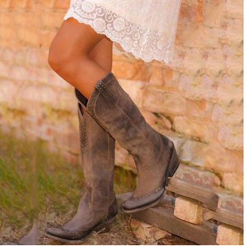 Esmeralda - Botas altas vaqueras envejecidas