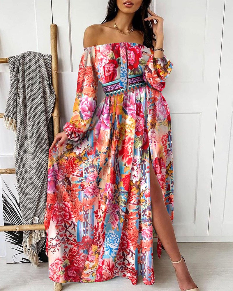 Michelle - Maxivestido boho sin hombros