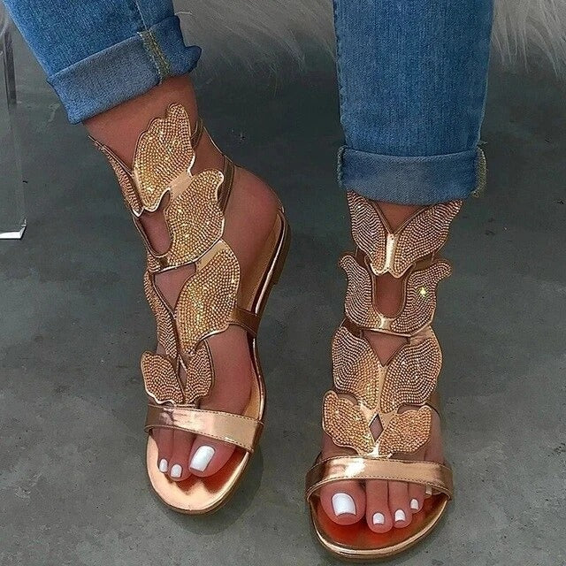 Jeshiel - Sandalias gladiadoras con strass