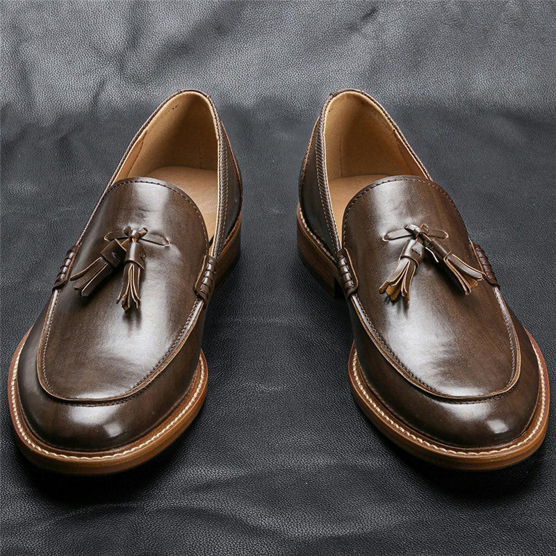Victor - Mocasines con borla de piel marrón