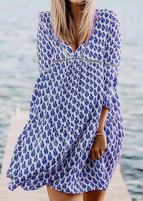 Amalia - Loose boho printed midi dress
