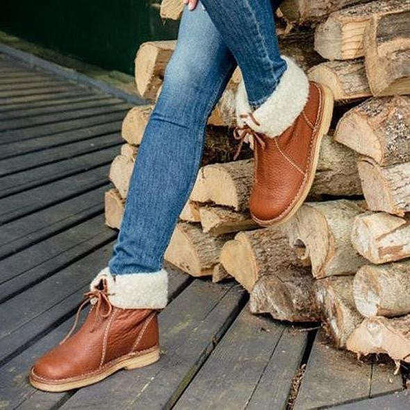 Lucía – Botas de cuero para mujer con forro interior cálido