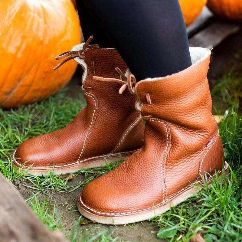 Lucía – Botas de cuero para mujer con forro interior cálido