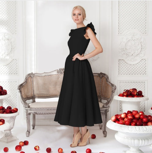 Scarlett - Vestido de fiesta midi con volantes