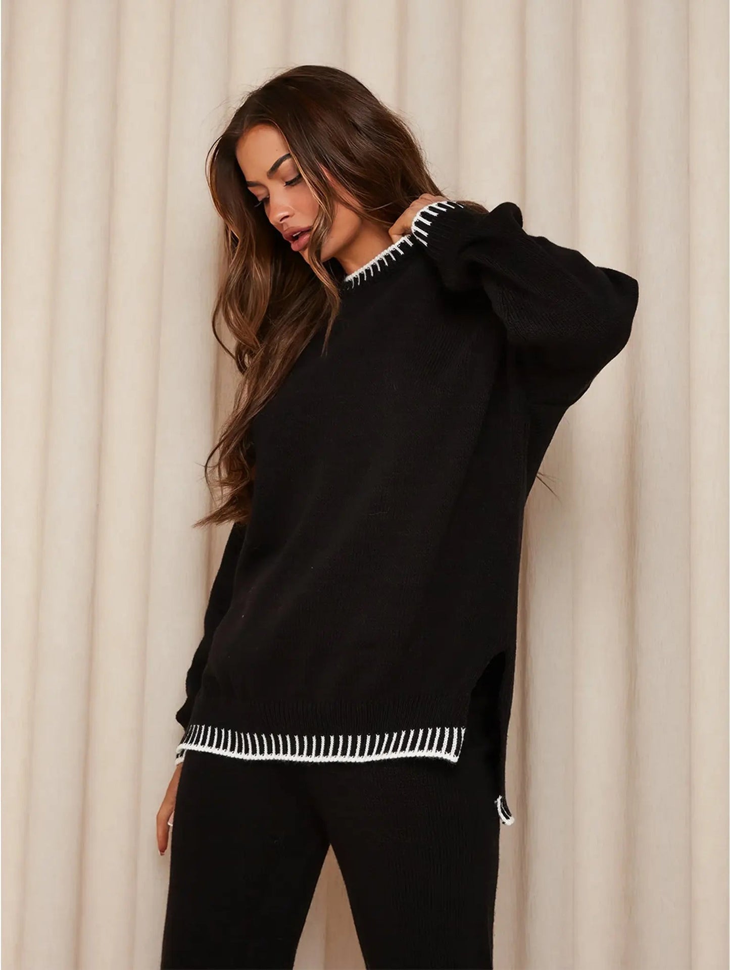 Isabelle conjunto de punto para mujer pantalón y jersey
