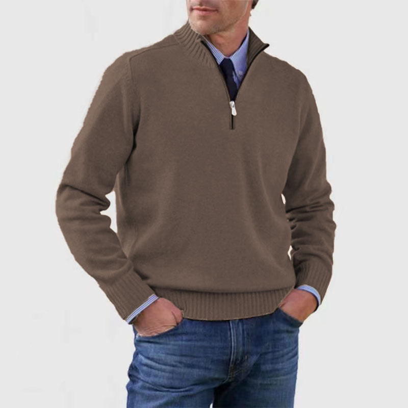 Daniel - Jersey de lana con media cremallera