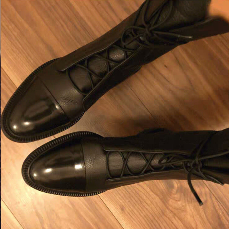 Lucía - Botas altas de cuero con cordones