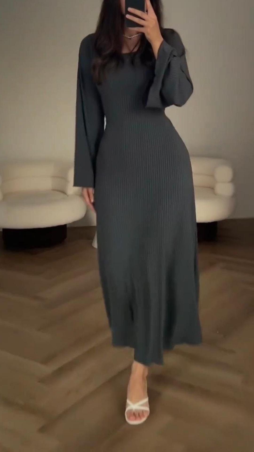 Arlette - Vestido midi de punto acanalado