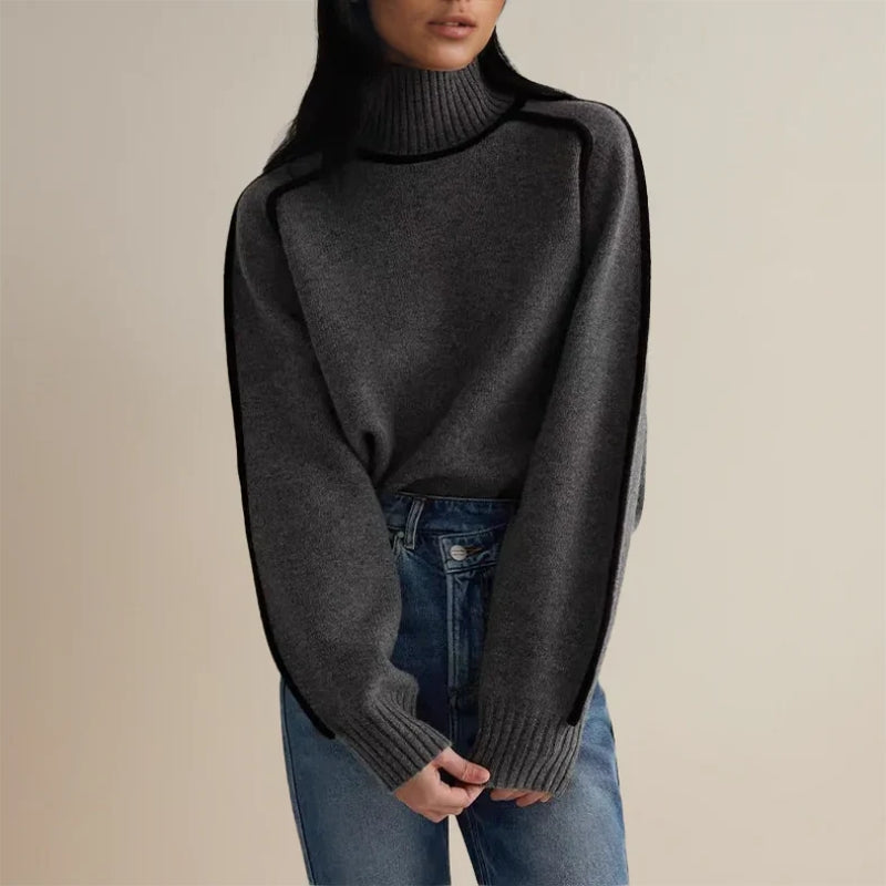 Emma – Jersey de Invierno de Algodón con Cuello Alto para Mujer