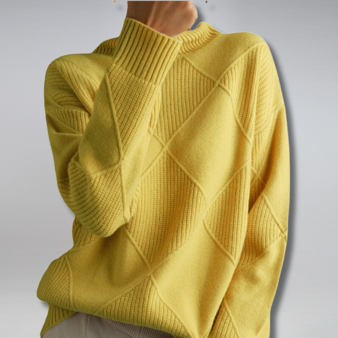 Claudia - Suéter de cashmere con relieve geométrico mujer