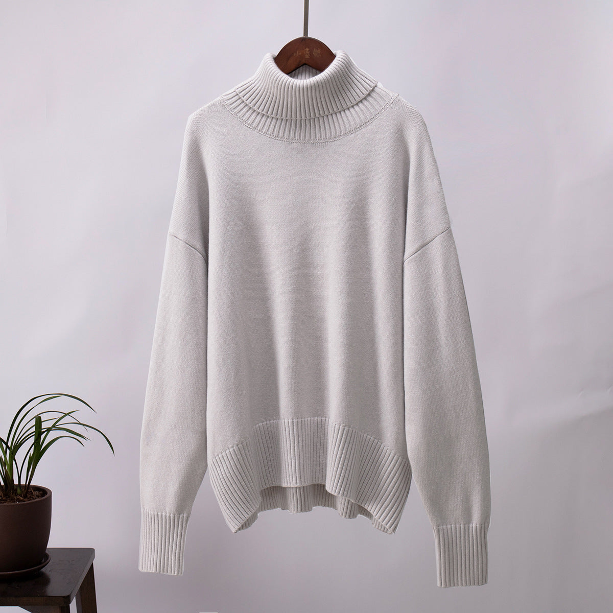 Carlota - Jersey de cuello alto oversize de lana