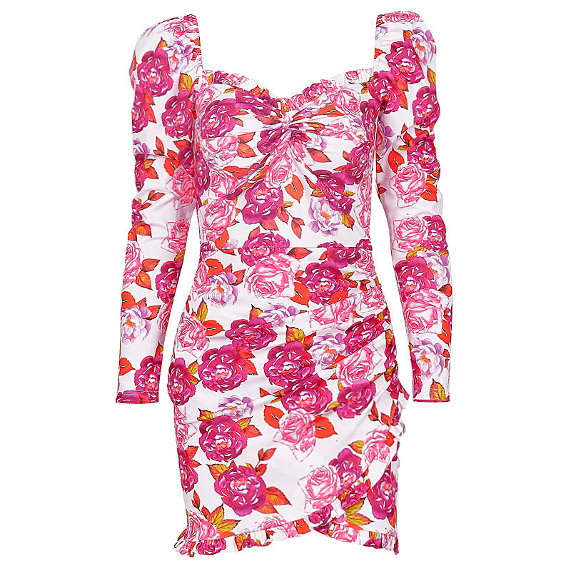 Paulina | Vestido de mujer con volantes y estampado floral