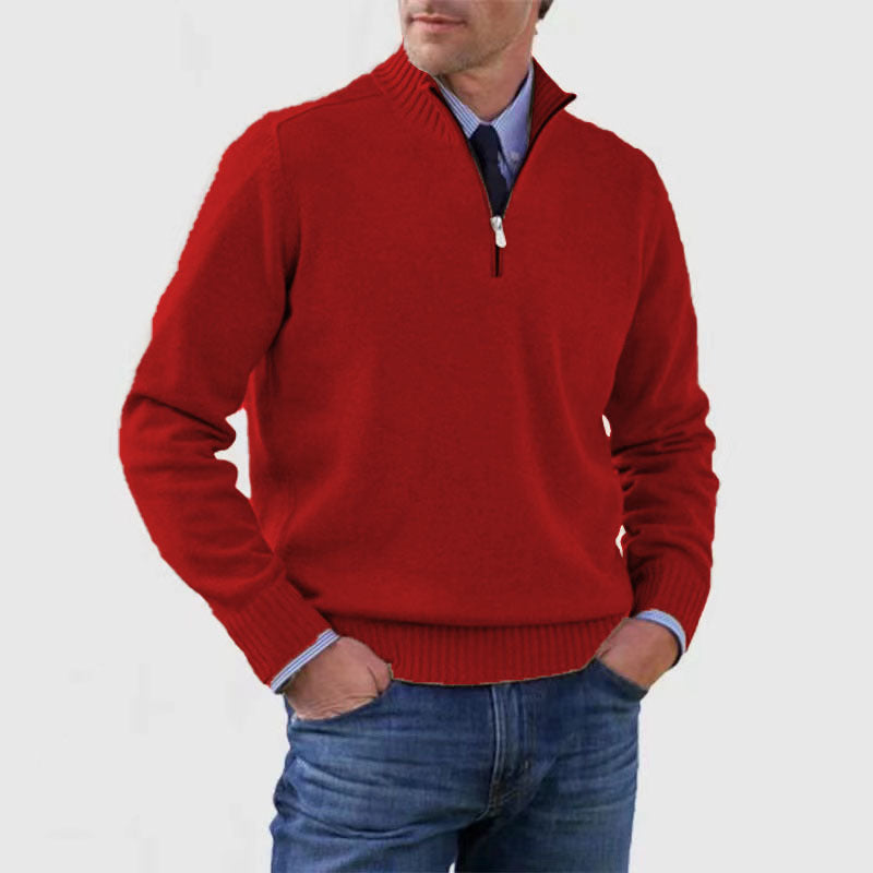 Daniel - Jersey de lana con media cremallera