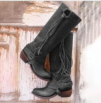Dakota - Botas de montar de piel con flecos