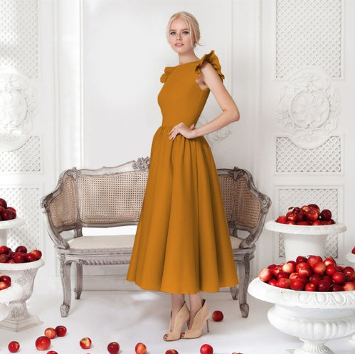 Scarlett - Vestido de fiesta midi con volantes
