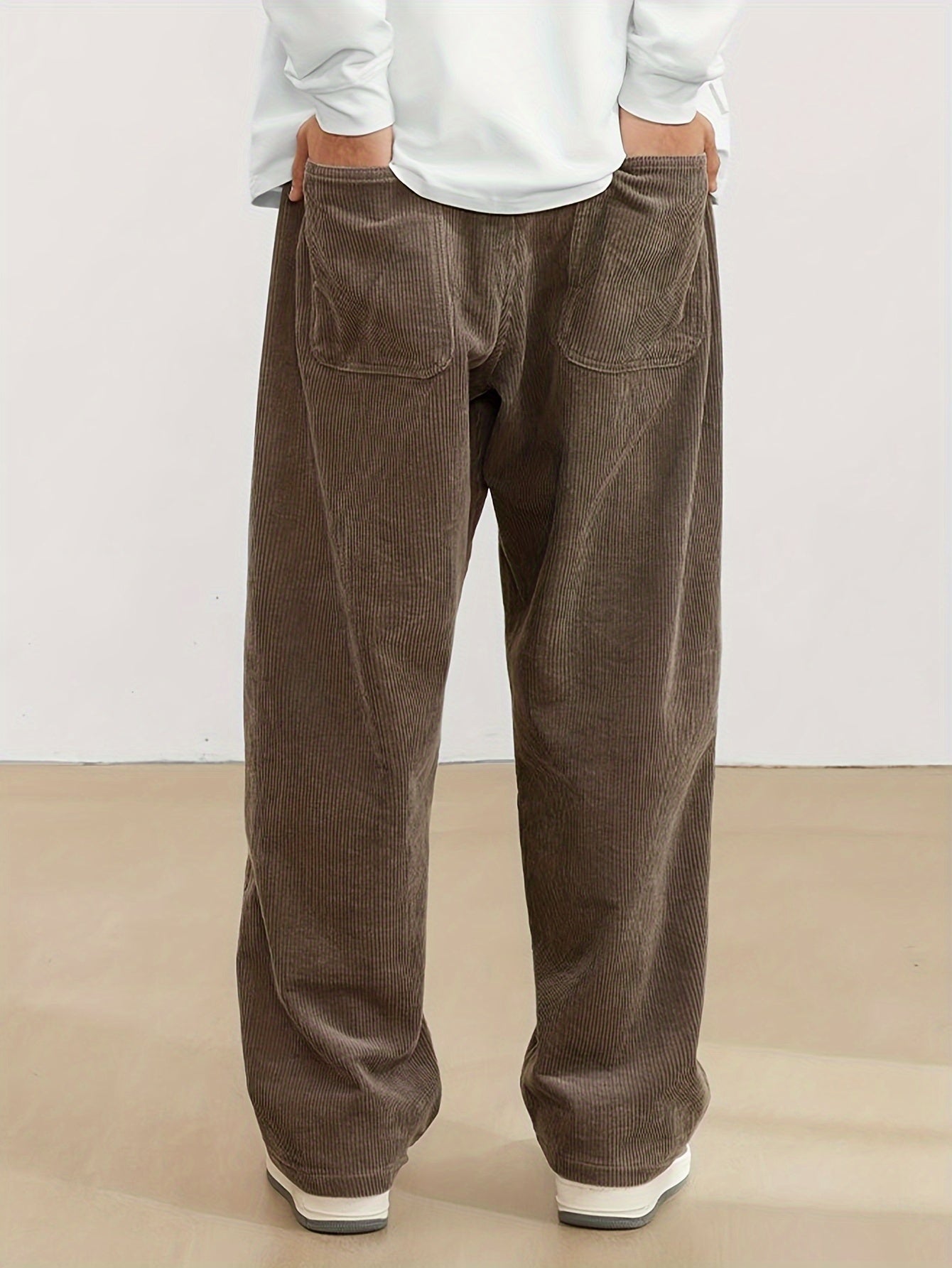 Leo - Pantalón ancho hombre pana casual streetwear