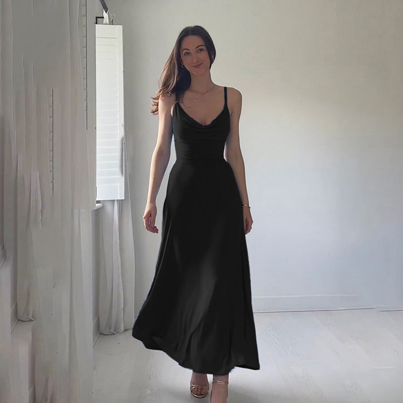 Loida - Vestido midi azul sin mangas