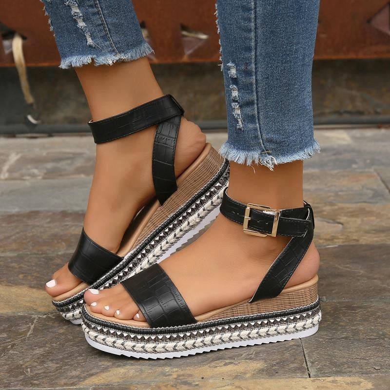 Bianca - Sandalias tobilleras con plataforma blancas