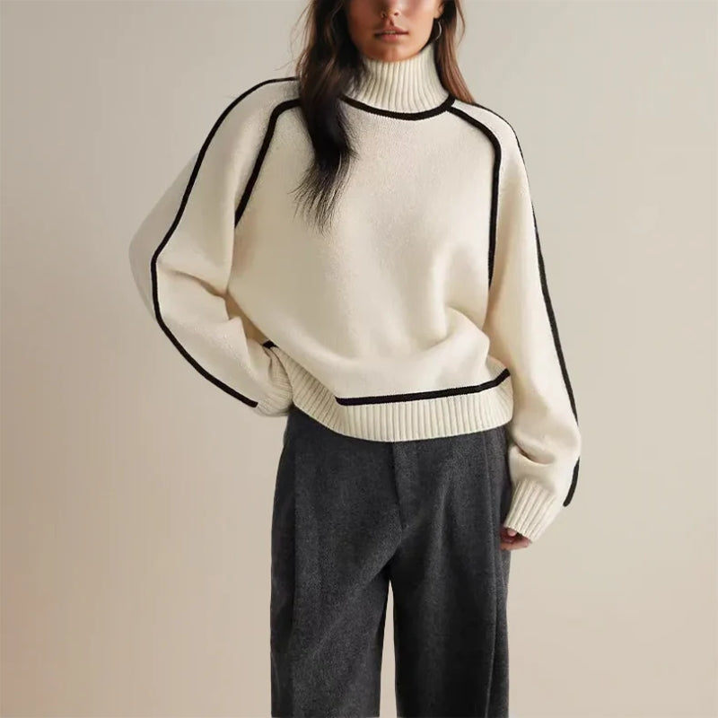 Emma – Jersey de Invierno de Algodón con Cuello Alto para Mujer