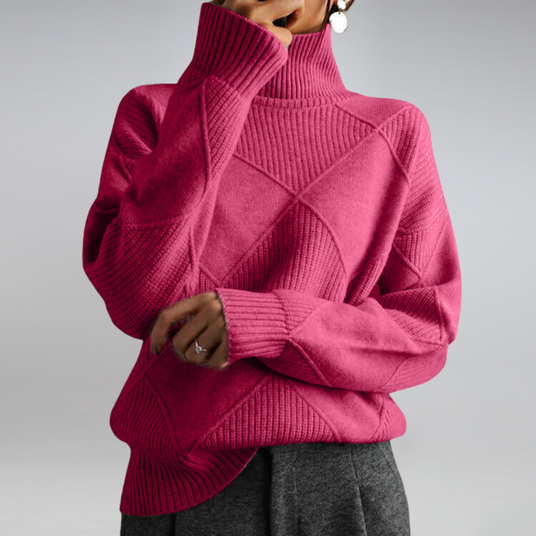 Claudia - Suéter de cashmere con relieve geométrico mujer