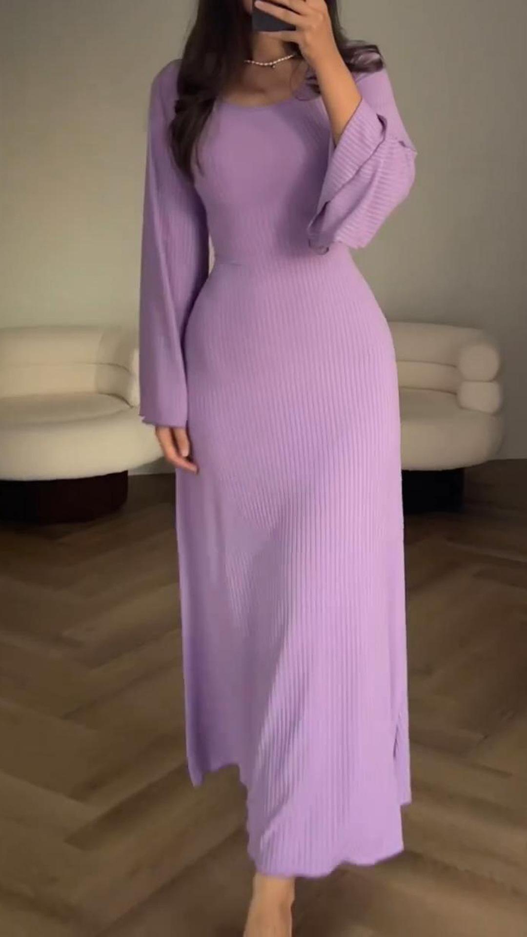 Arlette - Vestido midi de punto acanalado