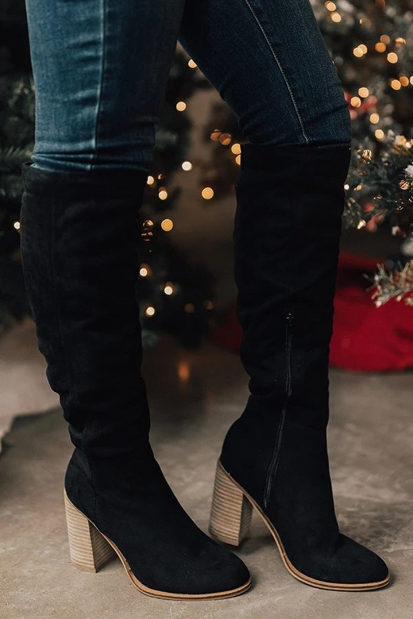 Carmela - Botas altas de ante con tacón