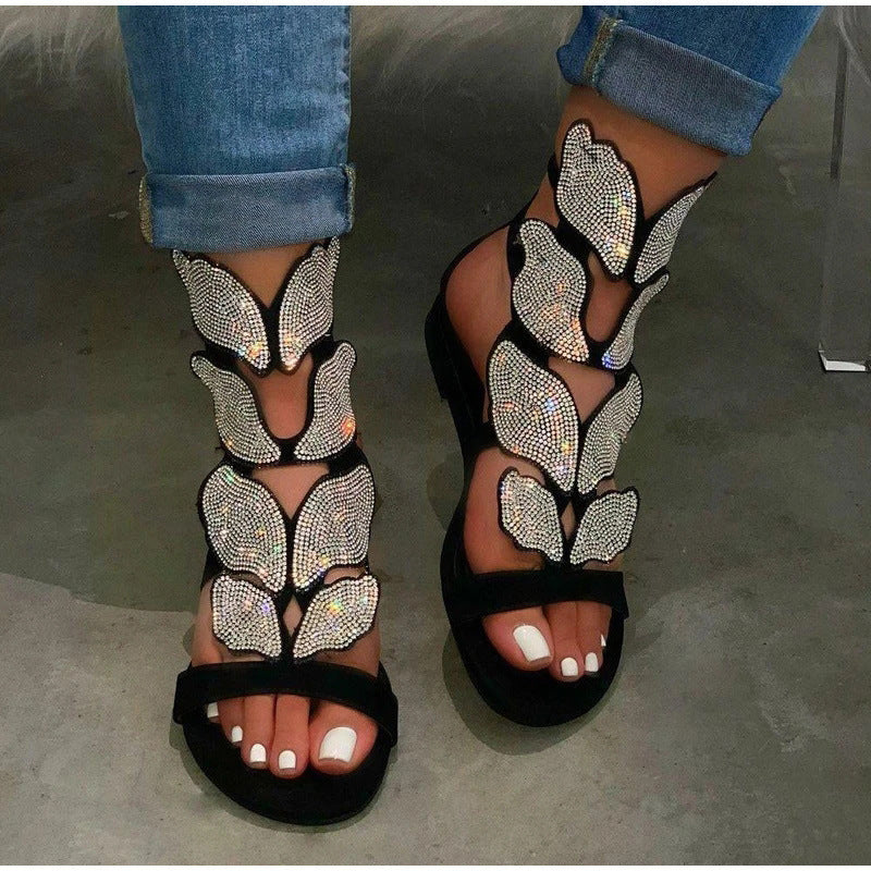 Jeshiel - Sandalias gladiadoras con strass