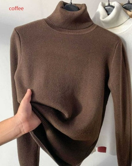 Katelyn - Jersey de cuello alto con forro de lana y poliéster