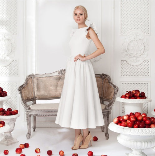 Scarlett - Vestido de fiesta midi con volantes