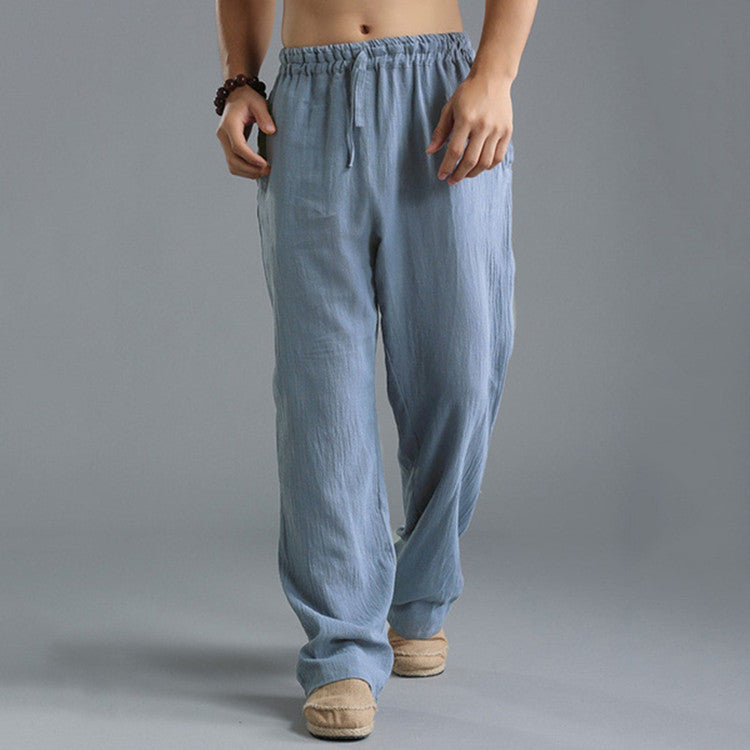 Ethan - Pantalones informales de lino con cordón