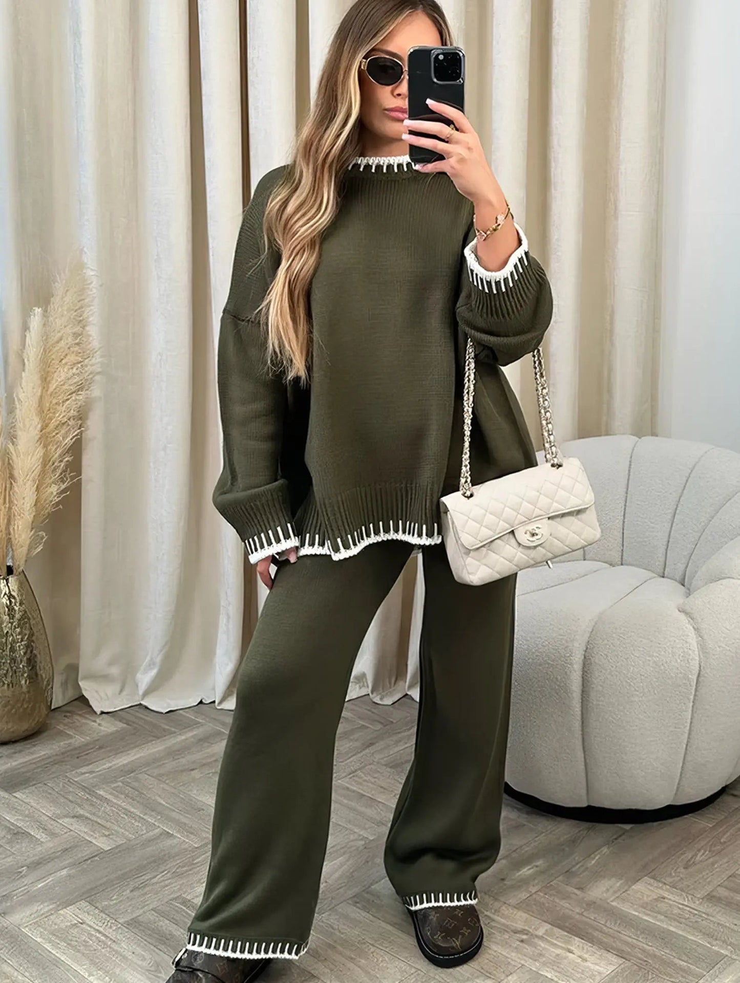 Isabelle conjunto de punto para mujer pantalón y jersey