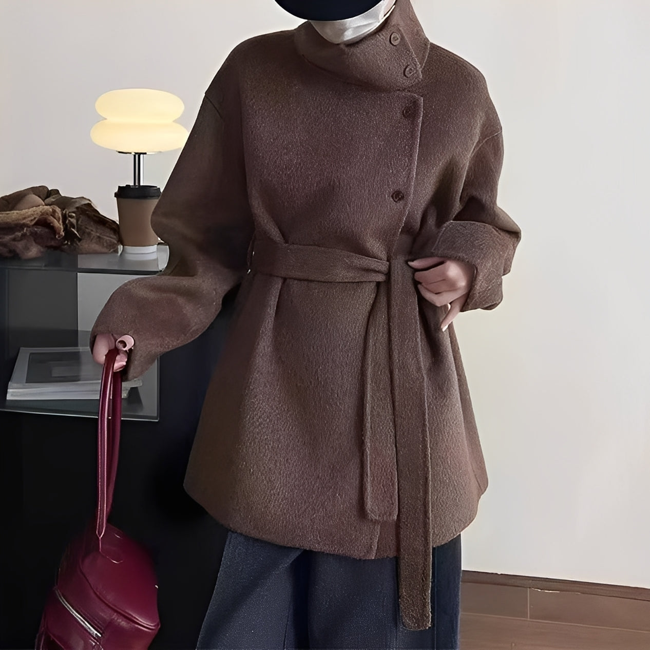 Elise – Abrigo de mujer Cashmere & Lana con cinturón