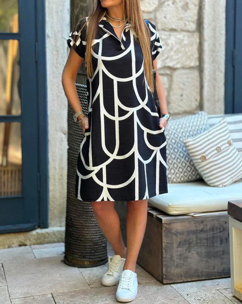 Nalla - Vestido camisero con estampado gráfico
