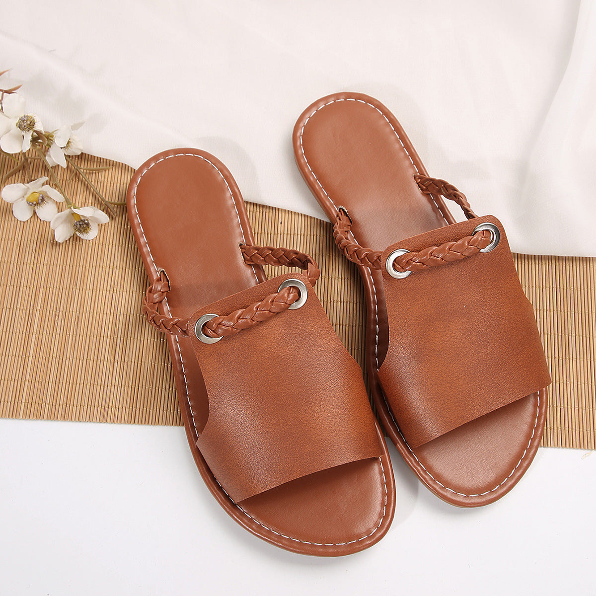 Avelina - Sandalias de verano con trenza decorativa