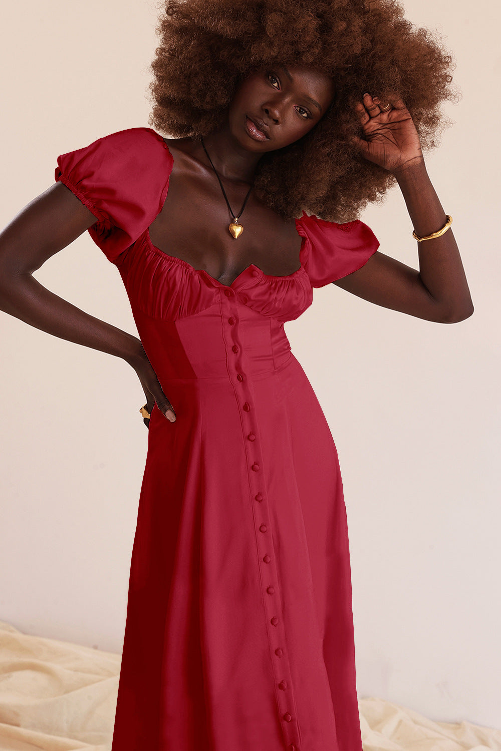 Beatriz - Vestido midi con corset y botones