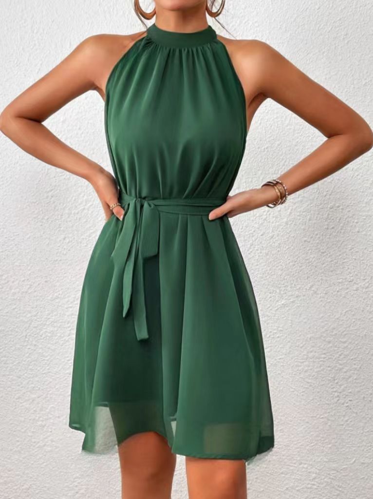 Elisa - Vestido corto sin mangas con cinturón