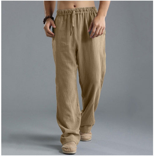 Ethan - Pantalones informales de lino con cordón