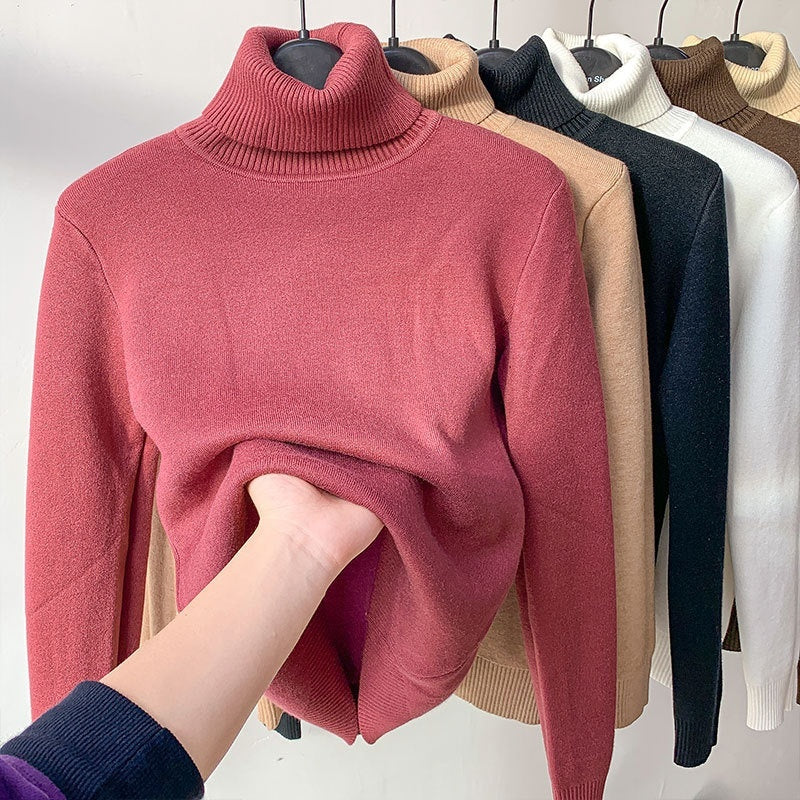 Katelyn - Jersey de cuello alto con forro de lana y poliéster