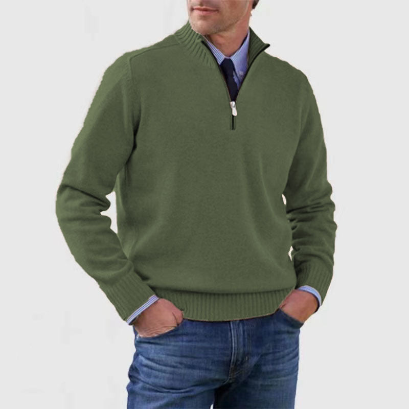 Daniel - Jersey de lana con media cremallera