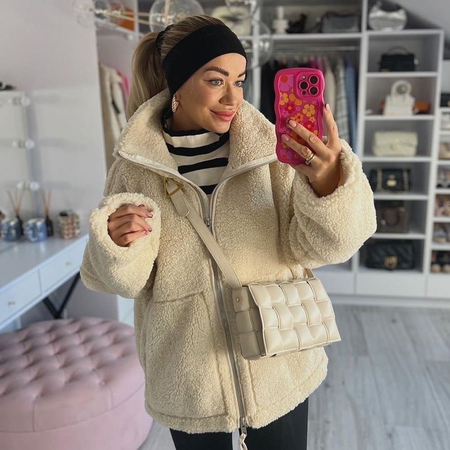Laura - Chaqueta de poliéster sherpa